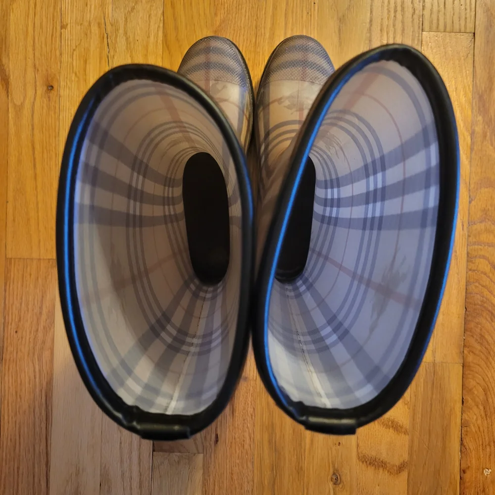 Chic Plaid Knee-High Rain Boots - Picture 4 of 8